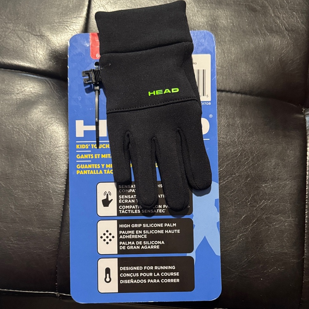 Head Black Kids Mittens